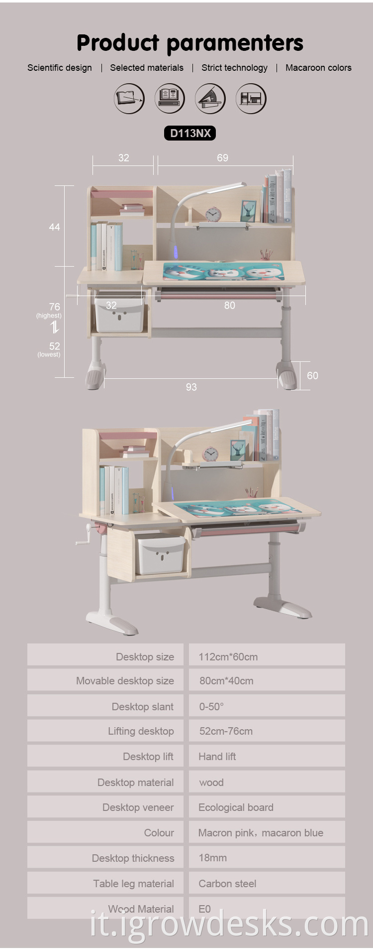 study table and chair used